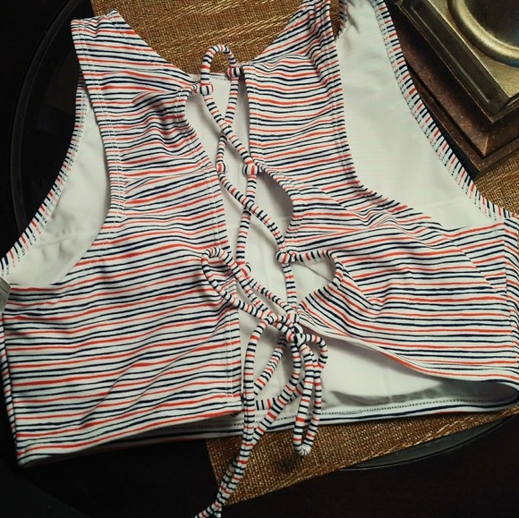 L NWT Gap Halter Sports Bra Swim Top - Picture 2 of 5